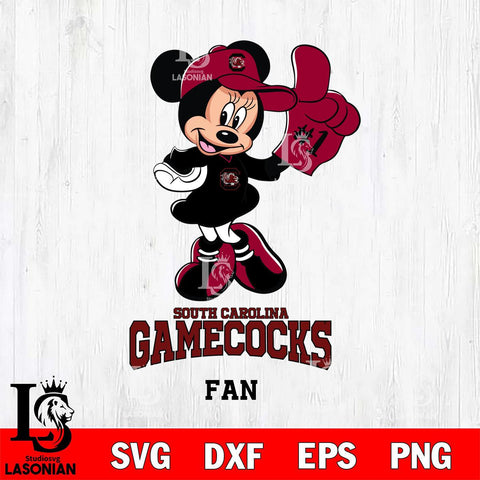 South Carolina Gamecocks #1 Fan Minnie Mouse Svg Eps Dxf Png File, Digital Download, Instant Download