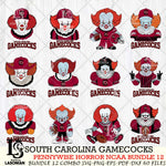 South Carolina Gamecocks  Pennywise Horror NCAA Bundle 12 SVG Svg Eps Dxf Png File, Digital Download