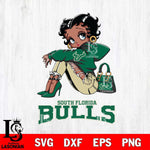 South Florida Bulls Betty Boop Black Fan Girl Svg Eps Dxf Png File, Digital Download, Instant Download
