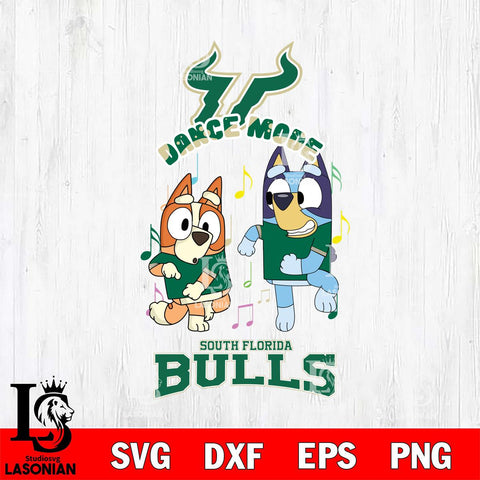 South Florida Bulls Bluey Bingo Dance Mode Svg Eps Dxf Png File, NCAA svg, Digital Download, Instant Download