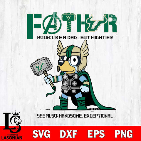 South Florida Bulls Bluey Fathor Father day Svg Eps Dxf Png File, Digital Download, Instant Download