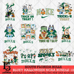South Florida Bulls Bluey Halloween NCAA 12 SVG Eps Dxf Png File, Bundle NCAA svg, Digital Download, Instant Download