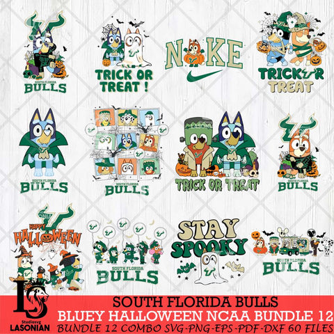 South Florida Bulls Bluey Halloween NCAA 12 SVG Eps Dxf Png File, Bundle NCAA svg, Digital Download, Instant Download