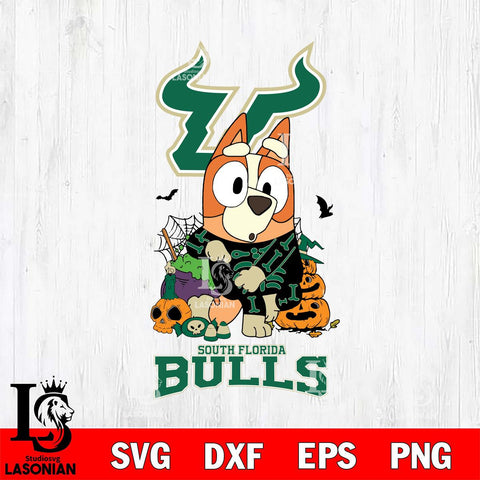 South Florida Bulls Bluey Halloween NCAA Svg Eps Dxf Png File, Digital Download, Instant Download