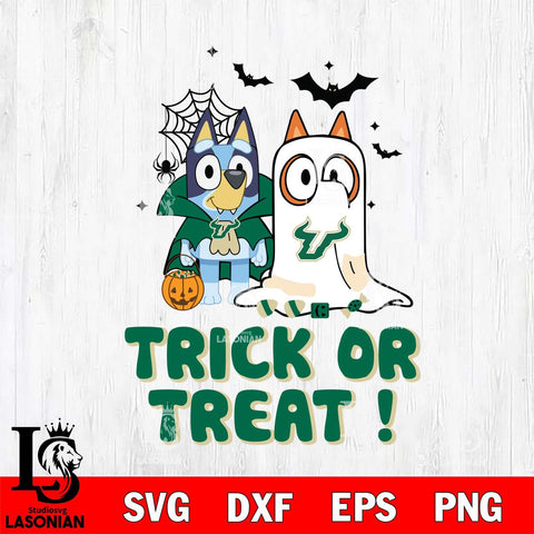 South Florida Bulls Bluey Trick or Treat Halloween Svg Eps Dxf Png File, Digital Download, Instant Download