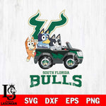 South Florida Bulls Bluey friends car Svg Eps Dxf Png File, NCAA svg, Digital Download, Instant Download