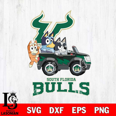 South Florida Bulls Bluey friends car Svg Eps Dxf Png File, NCAA svg, Digital Download, Instant Download