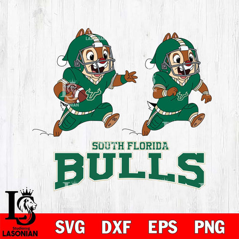South Florida Bulls Chip & Dale Football Cricut,Christmas SVG DXF EPS PNG FILE, NCAA Digital Download,Instant Download, Silhouette