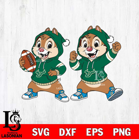 South Florida Bulls Chip và Dale Football File Cut, NCAA SVG DXF EPS PNG FILE, Digital Download , Criucut , Silhouette