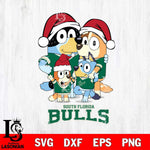 South Florida Bulls Christmas Bluey Family Sport Cut Files,Bluey Cricut,Christmas Svg , Bluey svg , Digital Download, dxf eps png pdf file