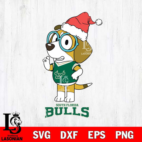 South Florida Bulls Christmas Bluey Honey Sport Cut Files,Bluey Cricut,Christmas Svg , Bluey svg , Digital Download, dxf eps png pdf file