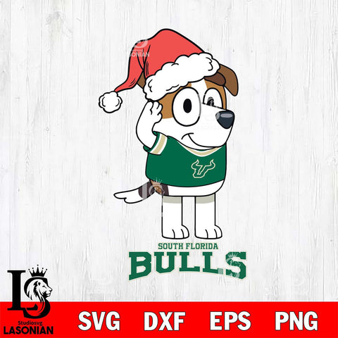 South Florida Bulls Christmas Bluey Jack Sport Cut Files,Bluey Cricut,Christmas Svg , Bluey svg , Digital Download, dxf eps png pdf file