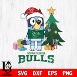 South Florida Bulls Christmas Bluey Tree Sport Cut Files,Bluey Cricut,Christmas Svg , Bluey svg , Digital Download, dxf eps png pdf file