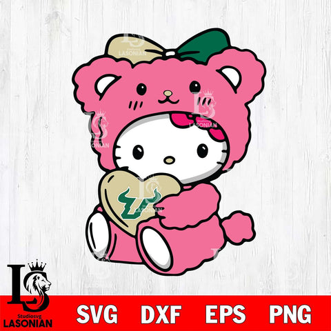 South Florida Bulls Cute Hello Kitty 3 Svg Eps Dxf Png File, Digital Download, Instant Download