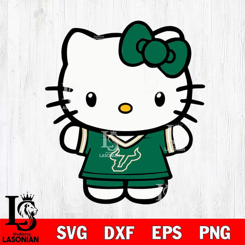 South Florida Bulls Cute Hello Kitty Football 6 Svg Eps Dxf Png File, NCAA svg, Digital Download, Instant Download