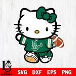 South Florida Bulls Cute Hello Kitty Football 7 Svg Eps Dxf Png File, NCAA svg, Digital Download, Instant Download