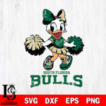 South Florida Bulls Daisy Duck Cheerleader Disney, Svg Eps Dxf Png File, Digital Download