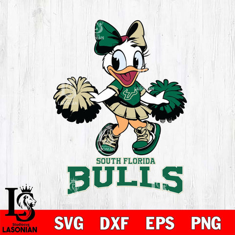 South Florida Bulls Daisy Duck Cheerleader Disney, Svg Eps Dxf Png File, Digital Download