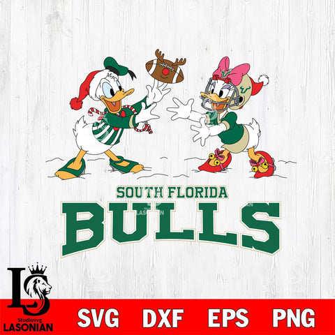 South Florida Bulls Donald Duck & Daisy Duck Football Cricut,Christmas SVG DXF EPS PNG FILE, NCAA Digital Download,Instant Download, Silhouette