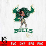 South Florida Bulls Fan Girl Svg Eps Dxf Png File, Digital Download, Instant Download