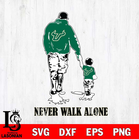 South Florida Bulls Fathers Day Never Walk Alone Svg Eps Dxf Png File, Digital Download, Instant Download