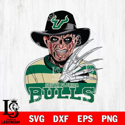 South Florida Bulls Freddy Krueger Horror Halloween Svg Eps Dxf Png File, NCAA svg, Digital Download, Instant Download