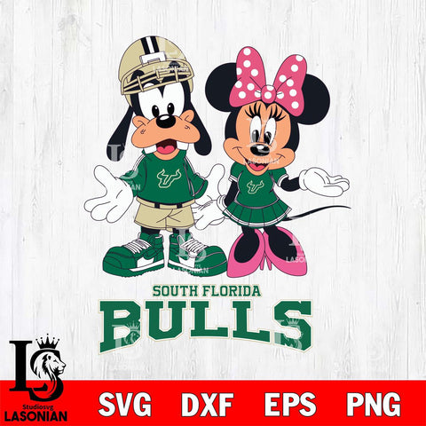 South Florida Bulls Goofy and Minnie mouse Football SVG DXF EPS PNG FILE,NCAA svg ,Football Digital Download,Instant Download, Silhouette