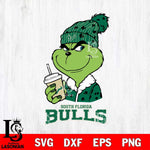 South Florida Bulls Grinch Cofffe Christmas Cut Files Cricut, Svg Dxf Eps Png file, Digital download , Silhouette