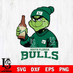 South Florida Bulls Grinch Drinking Beer Christmas Cut Files Cricut, Svg Dxf Eps Png file, Digital download , Silhouette