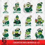 South Florida Bulls Grinch NCAA Bundle 12 SVG Eps Dxf Png File, Digital Download, Instant Download