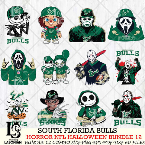 South Florida Bulls Halloween Bundle 12 SVG Svg Eps Dxf Png File, NCAA bundle svg, Digital Download, Instant Download
