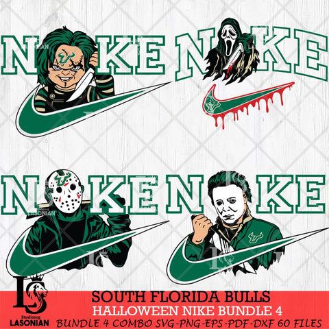 South Florida Bulls Halloween Nike NCAA Bundle 4 Svg Eps Dxf Png File, Digital Download, Instant Download
