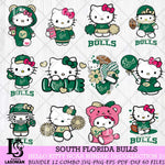 South Florida Bulls Hello Kitty Bundle 12 SVG Svg Eps Dxf Png File, Digital Download, Instant Download