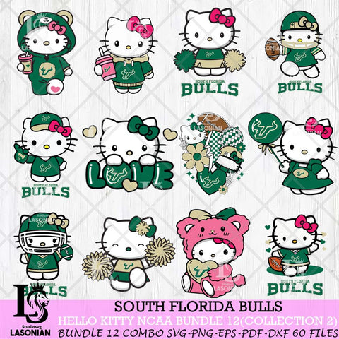 South Florida Bulls Hello Kitty Bundle 12 SVG Svg Eps Dxf Png File, Digital Download, Instant Download