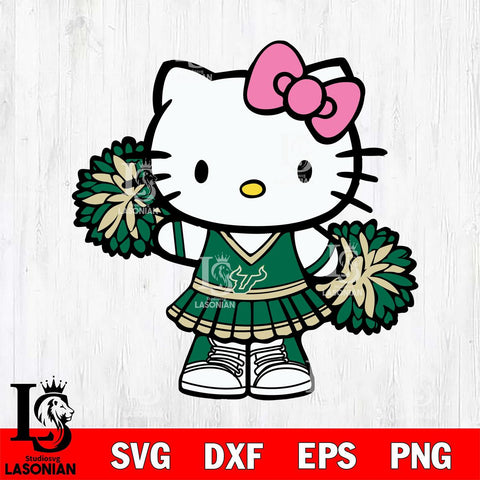 South Florida Bulls Hello Kitty Cheerleader 11 Svg Eps Dxf Png File, Digital Download, Instant Download