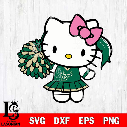South Florida Bulls Hello Kitty Cheerleader 12 Svg Eps Dxf Png File, Digital Download, Instant Download