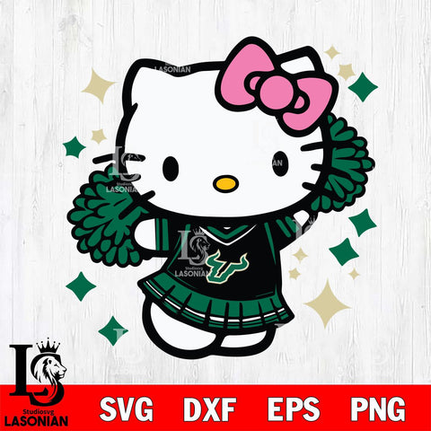 South Florida Bulls Hello Kitty Cheerleader 4 Svg Eps Dxf Png File, Digital Download, Instant Download