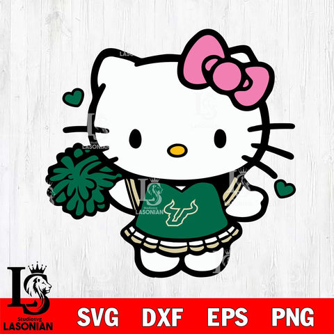 South Florida Bulls Hello Kitty Cheerleader 6 Svg Eps Dxf Png File, Digital Download, Instant Download