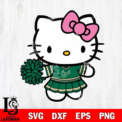 South Florida Bulls Hello Kitty Cheerleader 8 Svg Eps Dxf Png File, Digital Download, Instant Download