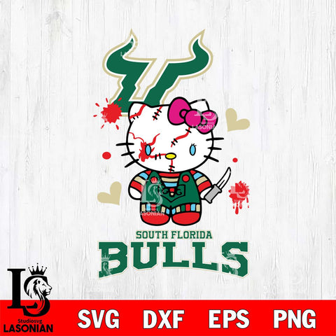 South Florida Bulls Hello Kitty Horror 2 Svg Eps Dxf Png File, Digital Download