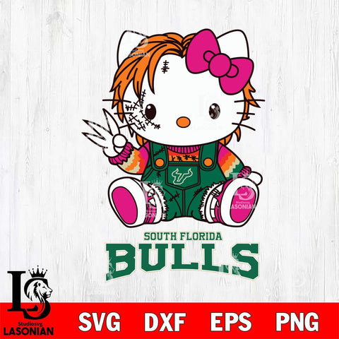 South Florida Bulls Hello Kitty Horror Svg Eps Dxf Png File, Digital Download