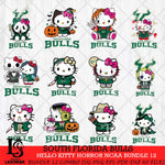 South Florida Bulls Hello Kitty Horror NCAA Bundle 12 SVG Svg Eps Dxf Png File, Digital Download