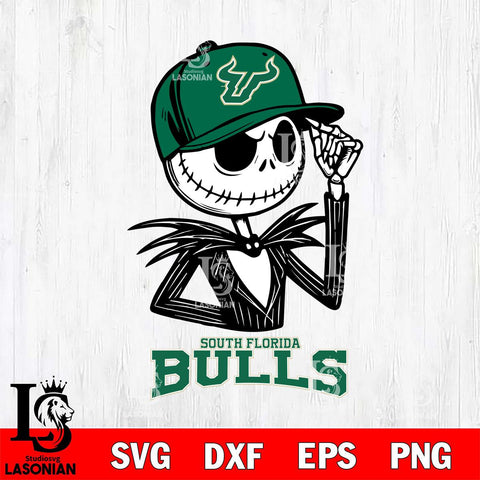 South Florida Bulls Jack Skellington 3 Halloween Svg Eps Dxf Png File, NCAA svg, Digital Download, Instant Download