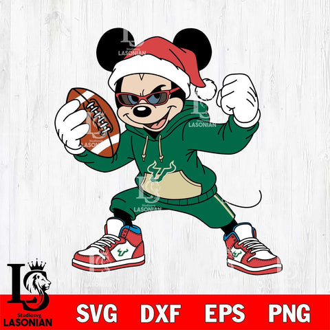 South Florida Bulls Mickey Cool Football Christmas File Cut, NCAA SVG DXF EPS PNG FILE, Digital Download , Criucut , Silhouette