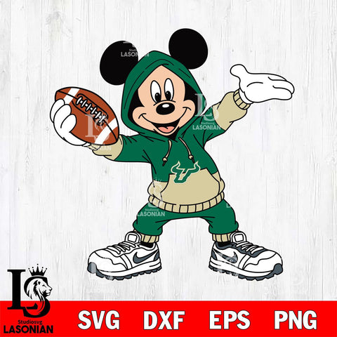 South Florida Bulls Mickey Disney Football Christmas File Cut, NCAA SVG DXF EPS PNG FILE, Digital Download , Criucut , Silhouette