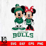 South Florida Bulls Mickey Minnie Mouse Cute Football Svg Eps Dxf Png File, NCAA svg , File Cut , Digital Download , Instant Download, Cut Svg Files