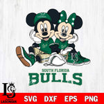 South Florida Bulls Mickey Minnie Mouse Football Sit Svg Eps Dxf Png File, NCAA svg , File Cut , Digital Download , Instant Download, Cut Svg Files