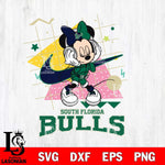 South Florida Bulls Minnie Mouse Dancing SVG DXF EPS PNG FILE, NCAA File Cut,Digital Download,Instant Download