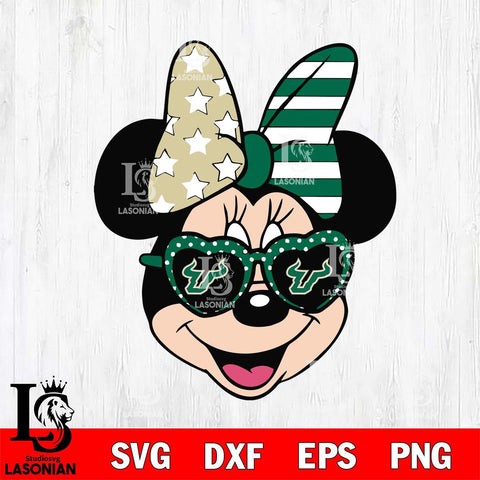 South Florida Bulls Minnie Mouse Love Svg Eps Dxf Png File, NCAA svg, Digital Download, Instant Download