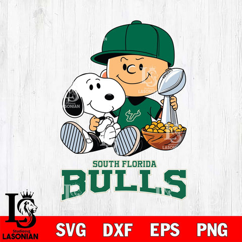 South Florida Bulls Peanuts Snoopy Champion football SVG DXF EPS PNG FILE,Snoopy File Cut, NCAA Digital Download,Instant Download,Christmas Silhouette
